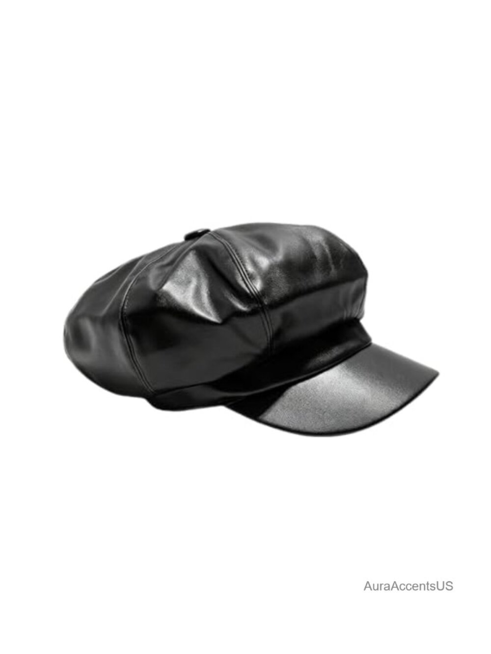 Women's PU Leather Newsboy Cap Adjustable 8-Panel Lightweight Breathable